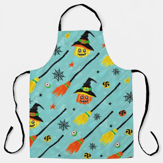 ハロウィーンウィッチシームレステーマ エプロン (正面)