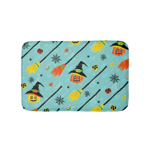 ハロウィーンウィッチシームレステーマ バスマット (正面)