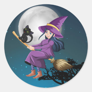 ハロウィーンウィッチシール ラウンドシール