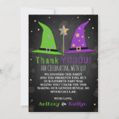 ハロウィーンウィッチジェンダーの表示パーティー サンキューカード (正面)