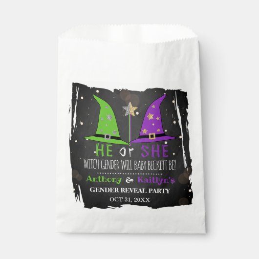 ハロウィーンウィッチジェンダーの表示パーティー フェイバーバッグ (正面)