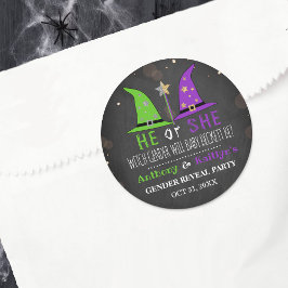 ハロウィーンウィッチジェンダーの表示パーティー ラウンドシール