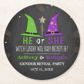 ハロウィーンウィッチジェンダーの表示パーティー ラウンドペーパーコースター (正面)