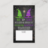ハロウィーンウィッチジェンダーパーティーおむつラッフル エンクロージャーカード (正面)