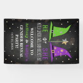 ハロウィーンウィッチジェンダーパーティーウェルカムサインを表示 横断幕 (横)