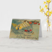 ハロウィーンウィッチズオンア飛行機 カード (黄色い花)