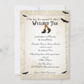 ハロウィーンウィッチズティーパーティの招待状 招待状 (正面)