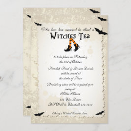 ハロウィーンウィッチズティーパーティの招待状 招待状