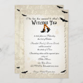 ハロウィーンウィッチズティーパーティの招待状 招待状 (正面/裏面)