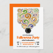 ハロウィーンウィッチズパーティの招待状I 招待状 (正面/裏面)