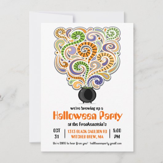 ハロウィーンウィッチズパーティの招待状I 招待状 (正面)
