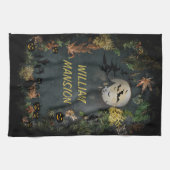 ハロウィーンウィッチズパーティーナイトプランナー招待状 キッチンタオル (横)