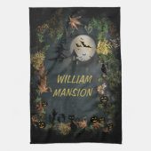 ハロウィーンウィッチズパーティーナイトプランナー招待状 キッチンタオル (縦)