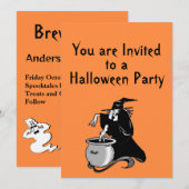 ハロウィーンウィッチズビールパーティの招待状 招待状 (正面/裏面)