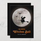 ハロウィーンウィッチズボールパーティの招待状 招待状 (正面/裏面)