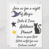 ハロウィーンウィッチズボールブラックハット協会の招待 カード (裏面)