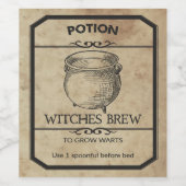 ハロウィーンウィッチズ薬用ワインラベルを作成 ワインラベル (シングルラベル)