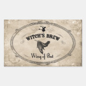 ハロウィーンウィッチズ醸造原料 – ウィング・オブ・こうもり 長方形シール (正面)
