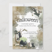 ハロウィーンウィッチテーマパーティの招待状 招待状 (正面)