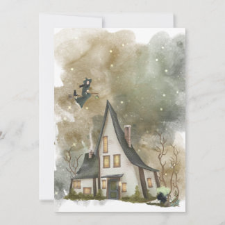 ハロウィーンウィッチテーマパーティの招待状 招待状