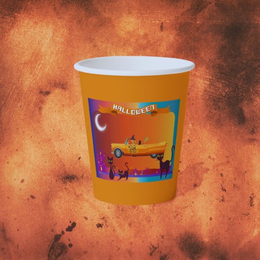 ハロウィーンウィッチドライビングカーことわざ 紙コップ