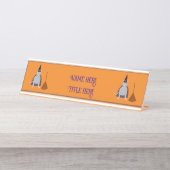 ハロウィーンウィッチネズミとブロムカスタム デスクネームプレート (正面)