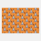 ハロウィーンウィッチネズミとブロムカスタム ラッピングペーパーシート (正面)