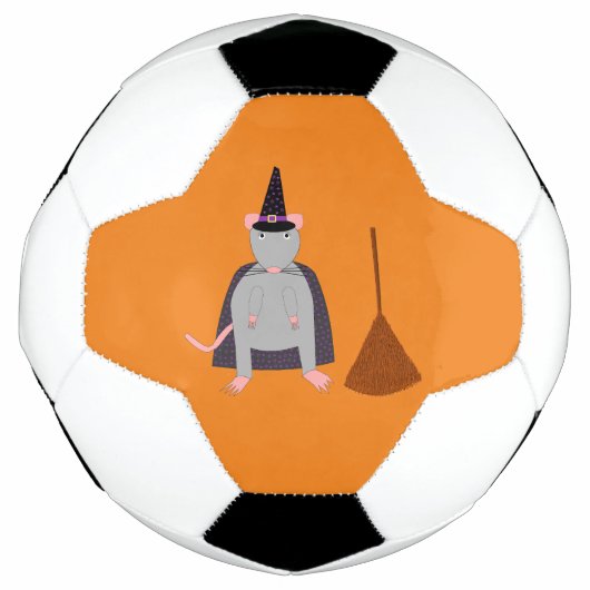 ハロウィーンウィッチネズミと箒 サッカーボール (正面)