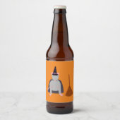 ハロウィーンウィッチネズミと箒 ビールラベル (正面)