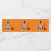 ハロウィーンウィッチネズミと箒 ペットボトルラベル (シングルラベル)