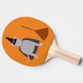 ハロウィーンウィッチネズミと箒 卓球ラケット (横)