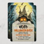 ハロウィーンウィッチハウスパーティー 招待状 (正面/裏面)