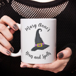 ハロウィーンウィッチハットかわいいスクお洒落リプト コーヒーマグカップ