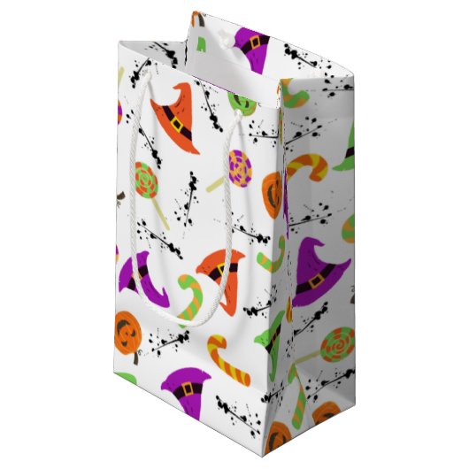 ハロウィーンウィッチハットキャンディ&カボチャ スモールペーパーバッグ (正面アングル)