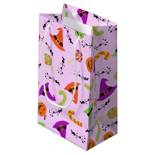 ハロウィーンウィッチハットキャンディ&カボチャ スモールペーパーバッグ (正面アングル)