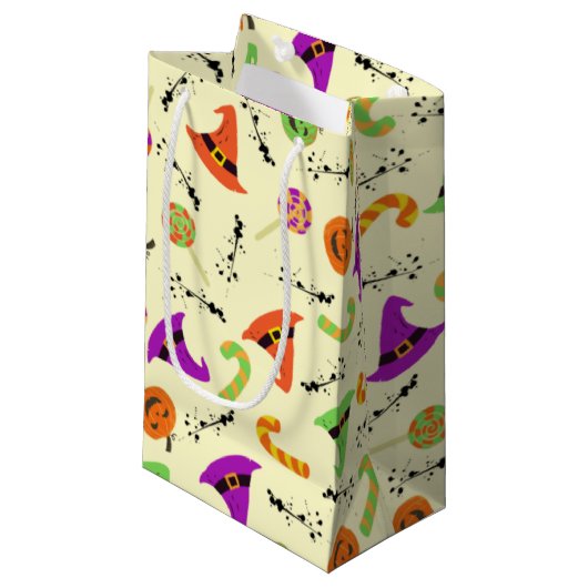 ハロウィーンウィッチハットキャンディ&カボチャ スモールペーパーバッグ (正面アングル)