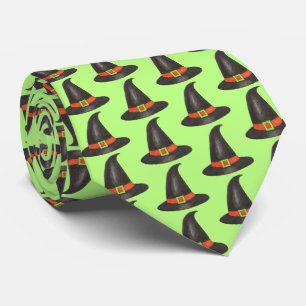 ハロウィーンウィッチハットトリックまたはグリーンブラックの治療 ネクタイ