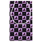 ハロウィーンウィッチハットパンプキン顔パタ不気味ーン スモールペーパーバッグ (裏面)