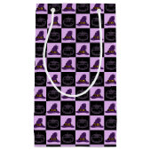 ハロウィーンウィッチハットパンプキン顔パタ不気味ーン スモールペーパーバッグ (正面)