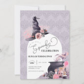 ハロウィーンウィッチバースデーパーティーの招待 招待状 (正面)