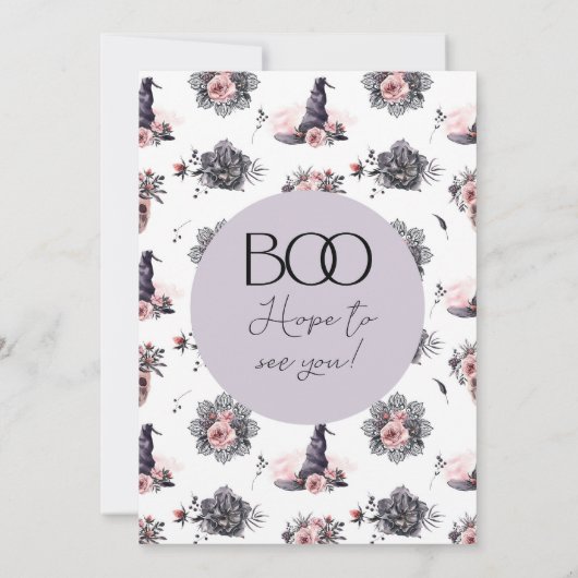 ハロウィーンウィッチバースデーパーティーの招待 招待状 (裏面)