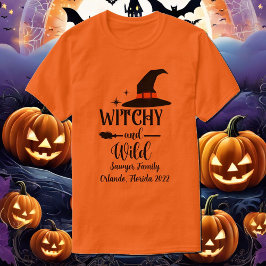 ハロウィーンウィッチパーソナライズネームグループバケーション Tシャツ