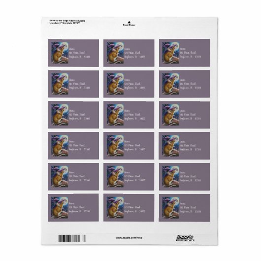 ハロウィーンウィッチフィールドマウススパイダーウォーターのカラーアート ラベル (フルシート)