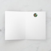 ハロウィーンウィッチフィールドマウスブルームウォーターカラーアート カード (内部)