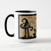 ハロウィーンウィッチブラックキャットおもしろい引用文カスタマイズ マグカップ (左)