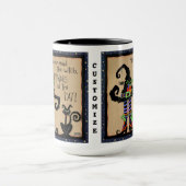 ハロウィーンウィッチブラックキャットおもしろい引用文カスタマイズ マグカップ (中央)