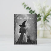 ハロウィーンウィッチブラックキャットウーマンスペル ポストカード (スタンド正面)