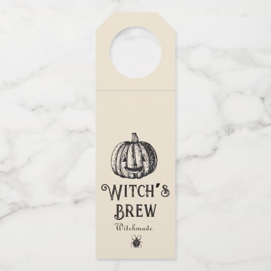 ハロウィーンウィッチブリューボトルヴィンテージパンプキン ボトルネックタグ (正面)
