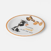 ハロウィーンウィッチベビーシャワーパンプキン ペーパープレート (アングル)