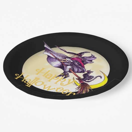 ハロウィーンウィッチホリデー紙プレート ペーパープレート (アングル)